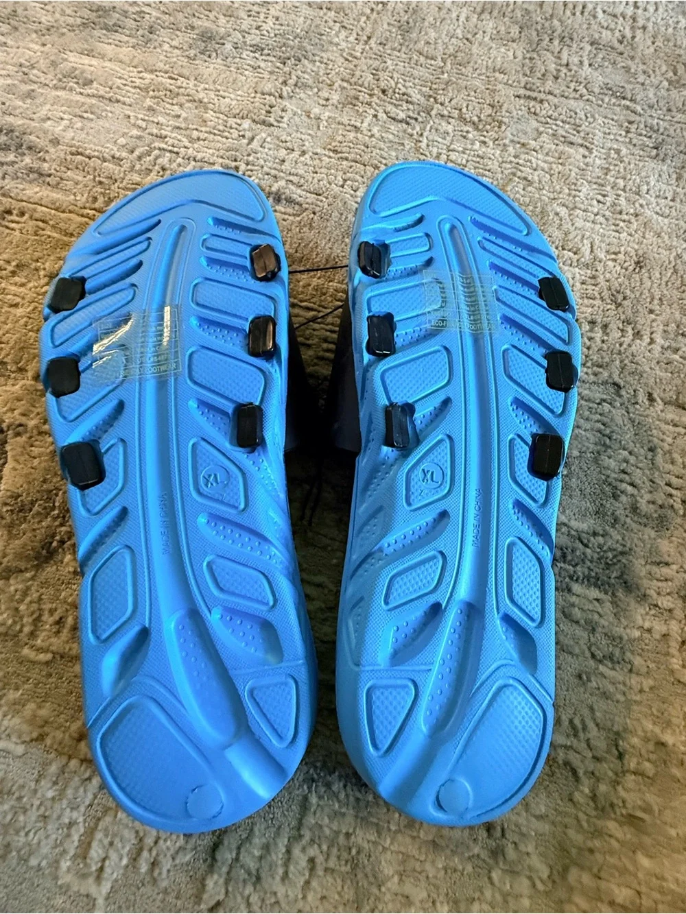 U.S. Polo Assn. Men's Black/Blue Slide Sandals Size 13-14